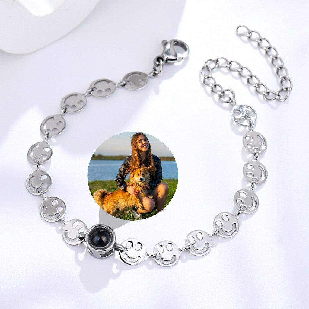 Personalized Photo Smile Chain Bracelet