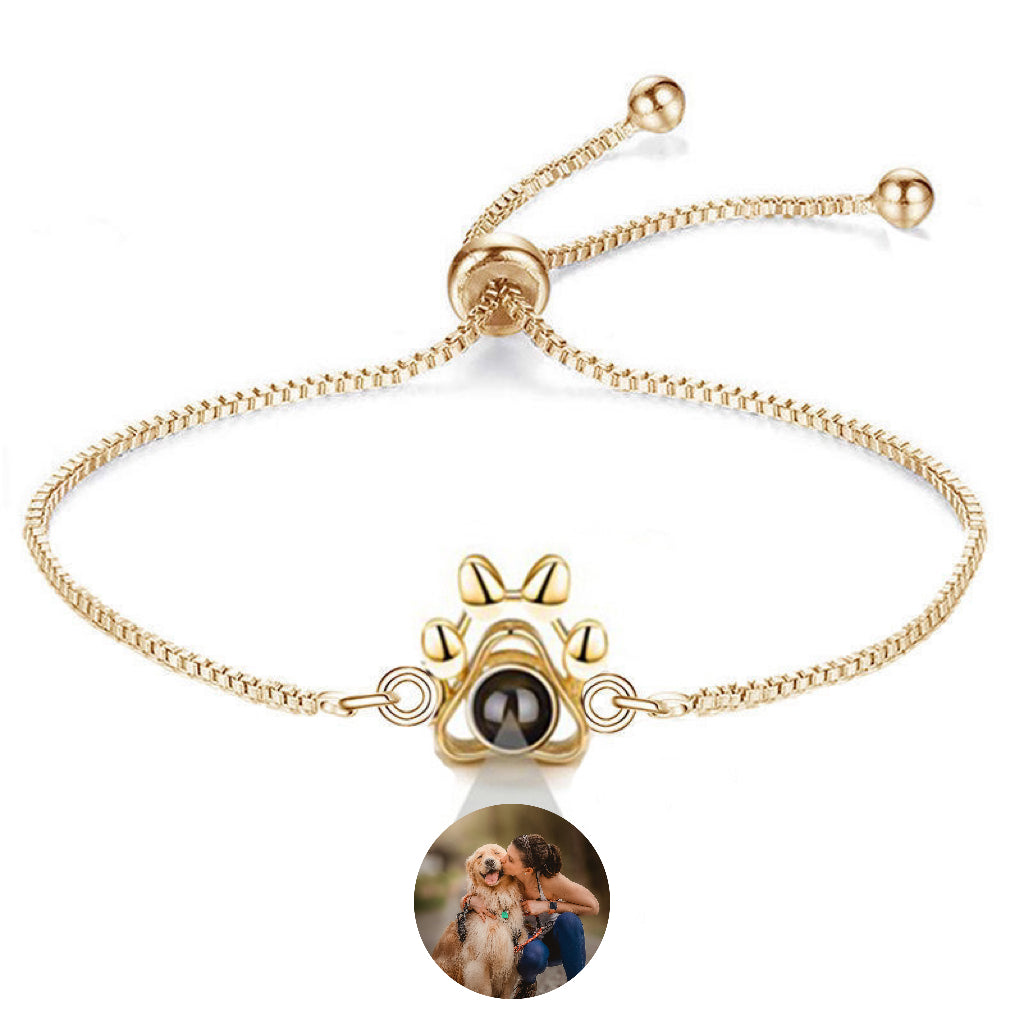 Personalized Paw Charm Photo Bracelet