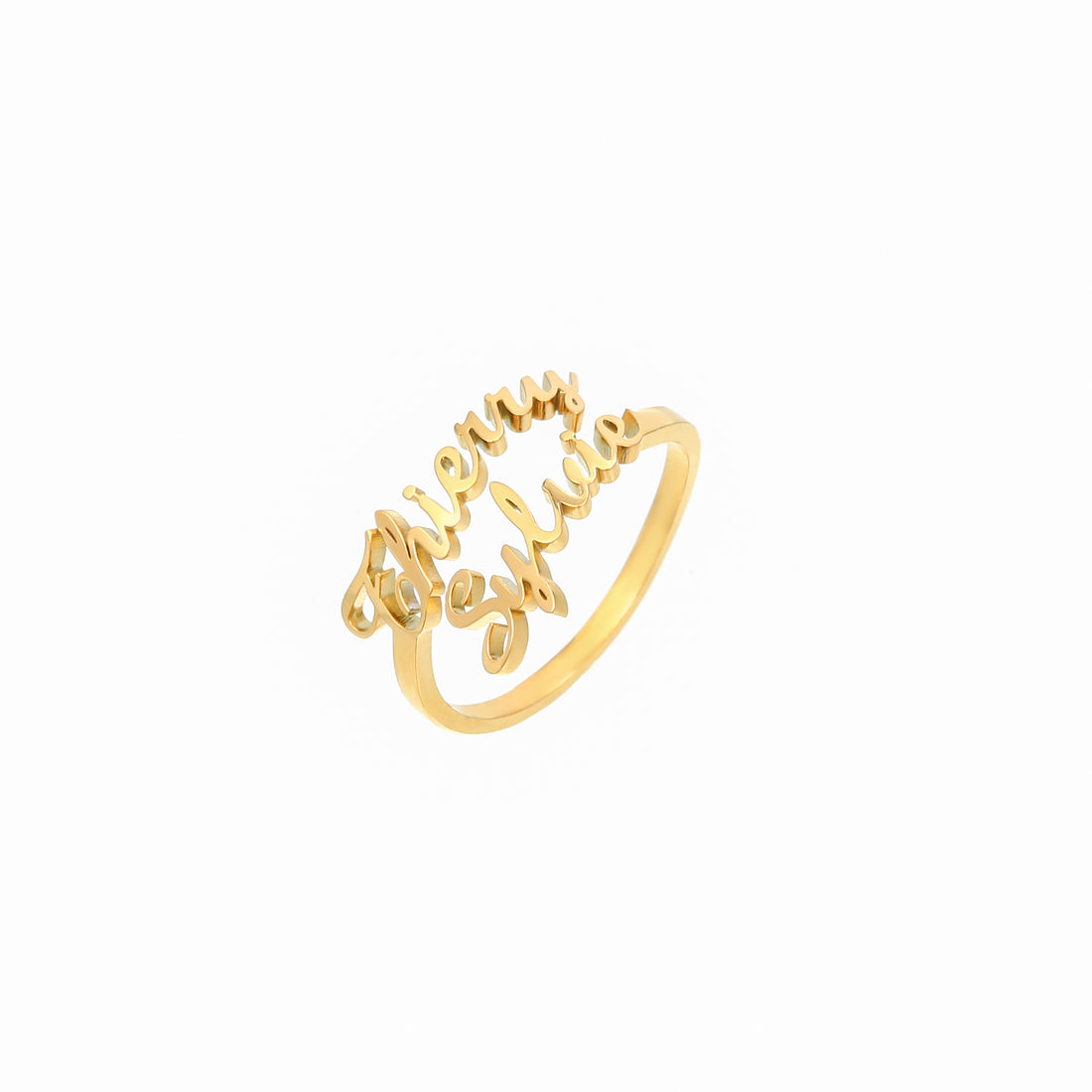 CUSTOM DOUBLE NAME RING