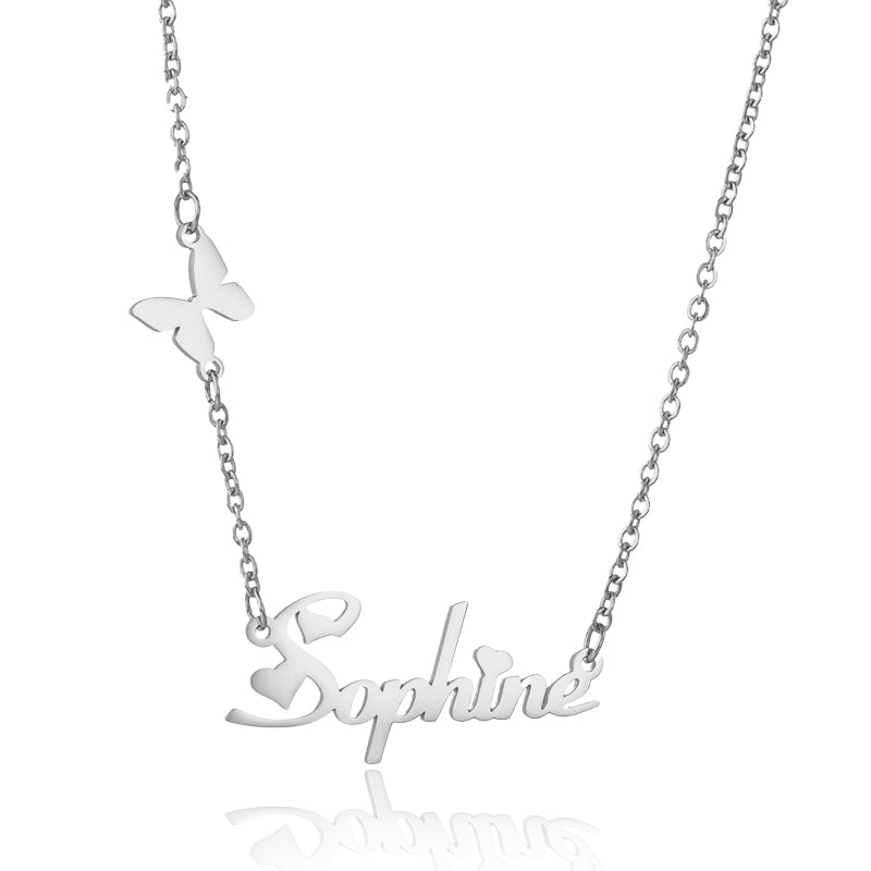 CUSTOM NAME NECKLACE WITH BUTTERFLY