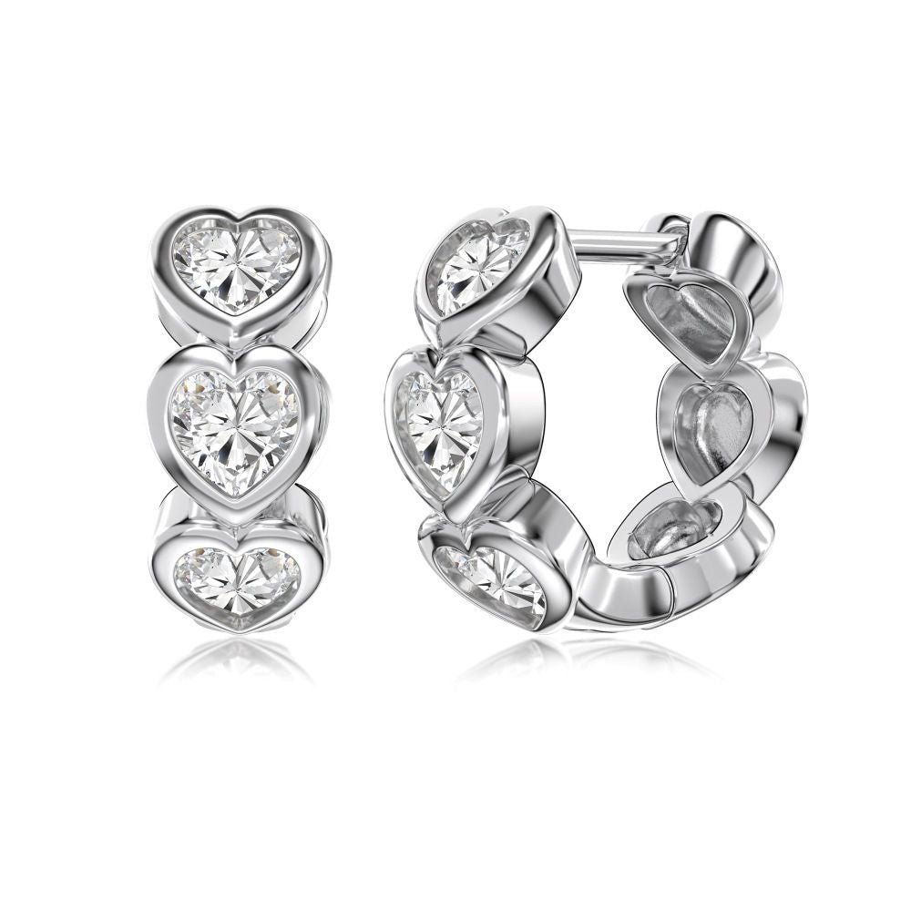 HEART-SHAPED STERLING SILVER hoops