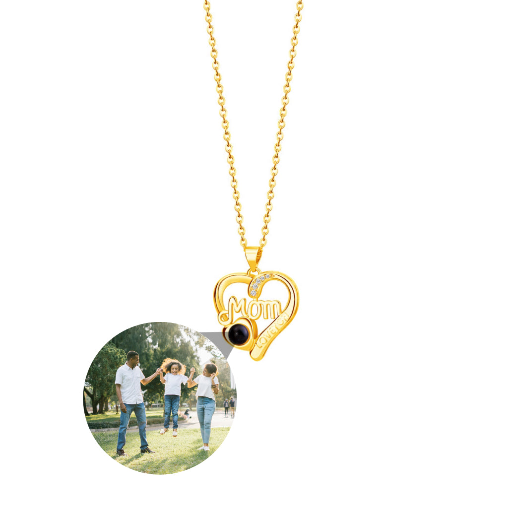 Personalized Photo Projection Mom Pendant Necklace