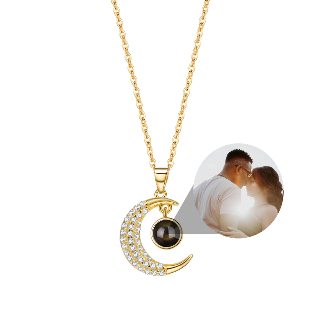 Personalized Moon Projection Photo Necklace