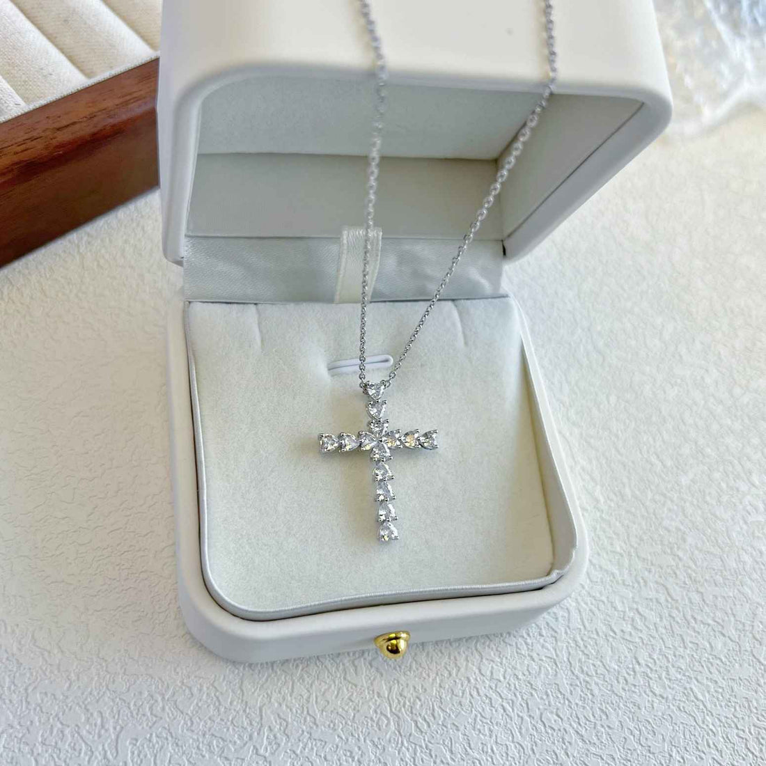 TINY CROSS STERLING SILVER NECKLACE